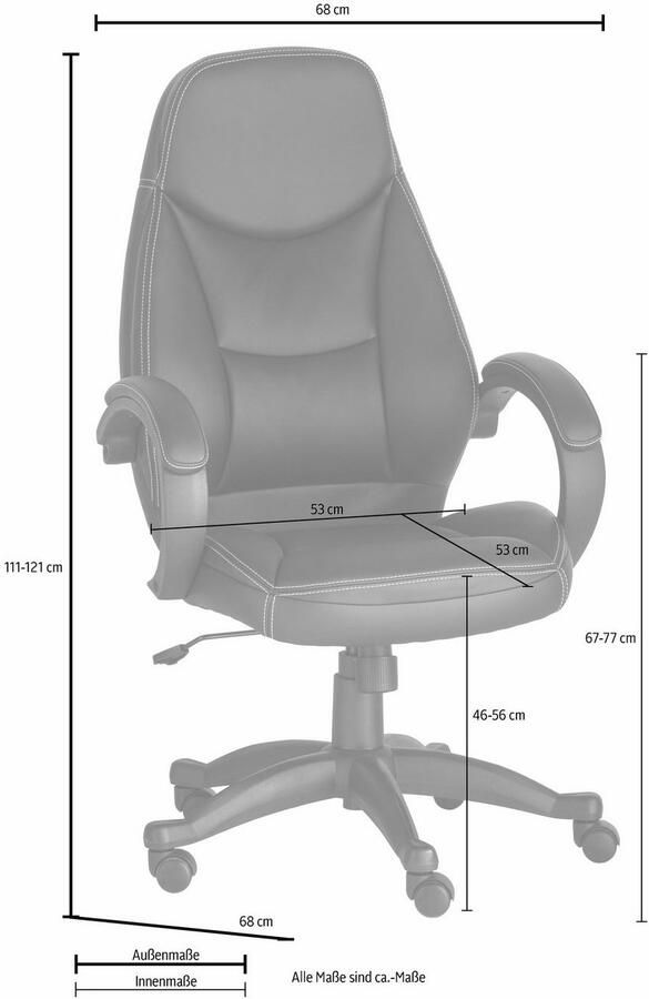 INOSIGN Bureaustoel Veronika Bureaustoel comfortabel gepolsterd kunstleer - Foto 3