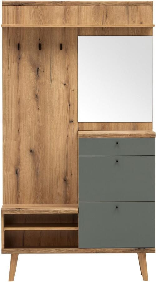 INOSIGN Compact kapstokmeubel Mavas Garderobe Garderobekast ScandicDesign Evoke Eik Salie voldoende opbergruimte geschikt voor kleine ruimtes 110 cm breed - Foto 5