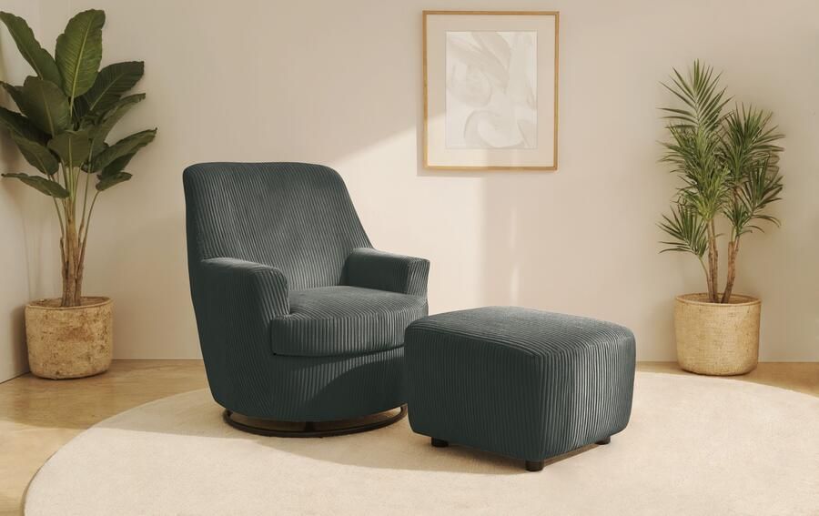 INOSIGN Draaibare fauteuil Hetty draaistoel met kantelfunctie en poef leesstoel armstoel (set 2 stuks) - Foto 11