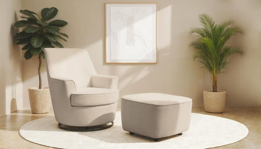 INOSIGN Draaibare fauteuil Hetty draaistoel met kantelfunctie en poef leesstoel armstoel (set 2 stuks) - Foto 11