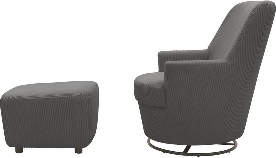 INOSIGN Draaibare fauteuil Hetty draaistoel met kantelfunctie en poef leesstoel armstoel (set 2 stuks) - Foto 9