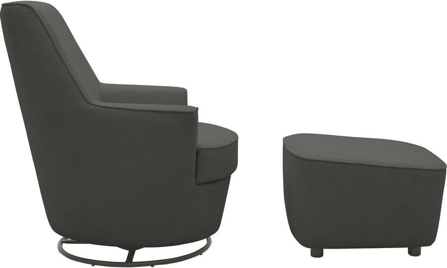 INOSIGN Draaibare fauteuil Hetty draaistoel met kantelfunctie en poef leesstoel armstoel (set 2 stuks) - Foto 8