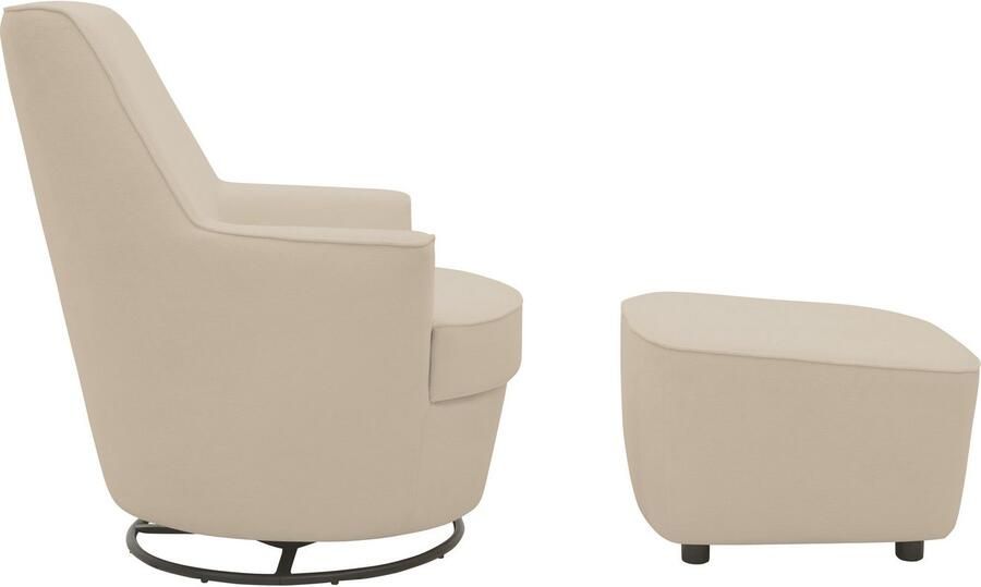 INOSIGN Draaibare fauteuil Hetty draaistoel met kantelfunctie en poef leesstoel armstoel (set 2 stuks) - Foto 9