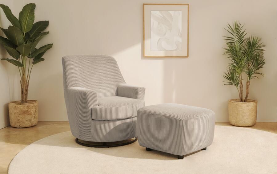 INOSIGN Draaibare fauteuil Hetty draaistoel met kantelfunctie en poef leesstoel armstoel (set 2 stuks) - Foto 10