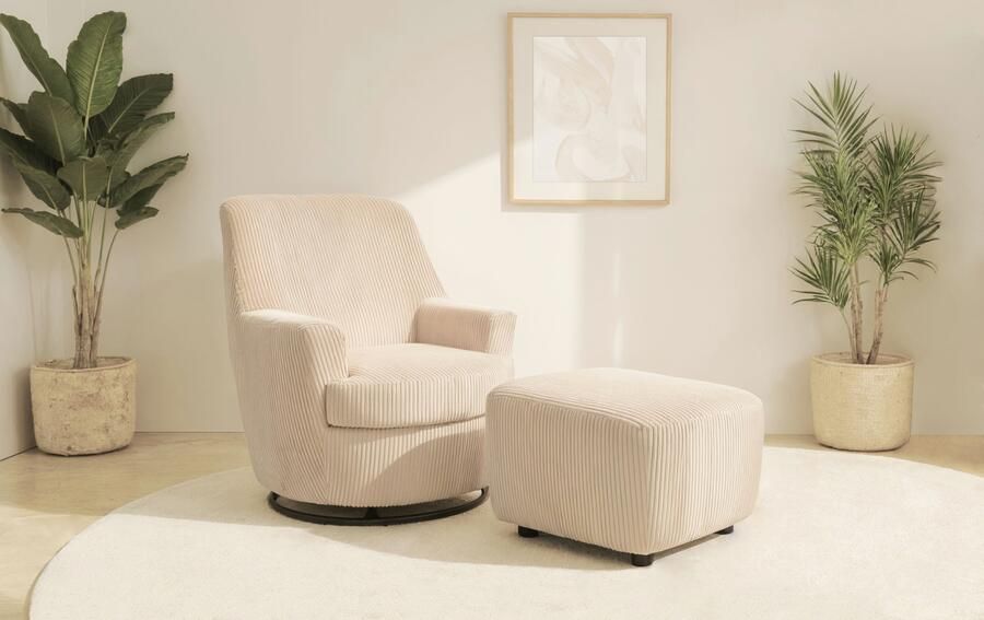 INOSIGN Draaibare fauteuil Hetty draaistoel met kantelfunctie en poef leesstoel armstoel (set 2 stuks) - Foto 13