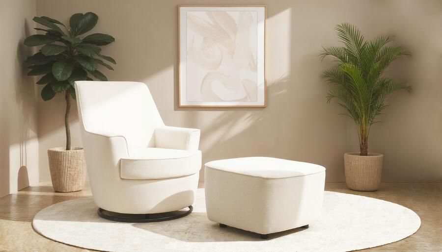 INOSIGN Draaibare fauteuil Hetty draaistoel met kantelfunctie en poef leesstoel armstoel (set 2 stuks) - Foto 11