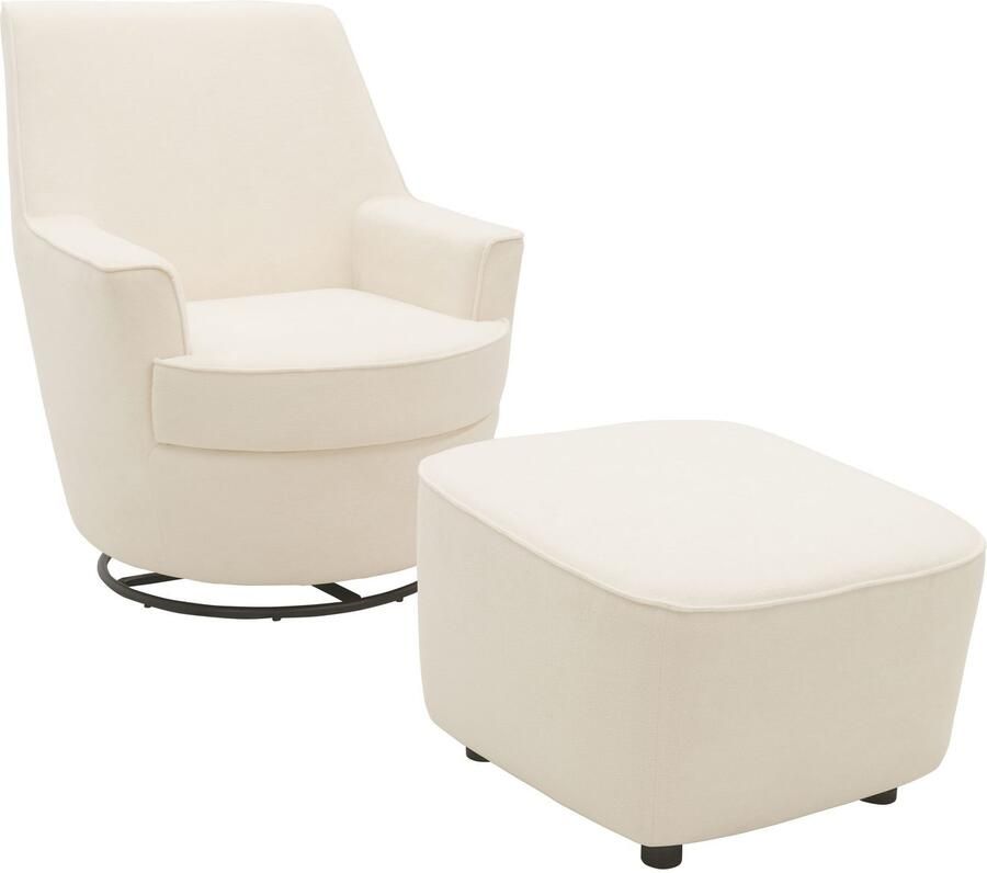 INOSIGN Draaibare fauteuil Hetty draaistoel met kantelfunctie en poef leesstoel armstoel (set 2 stuks) - Foto 2