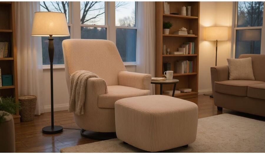 INOSIGN Draaibare fauteuil Hetty draaistoel met kantelfunctie en poef leesstoel armstoel (set 2 stuks) - Foto 9