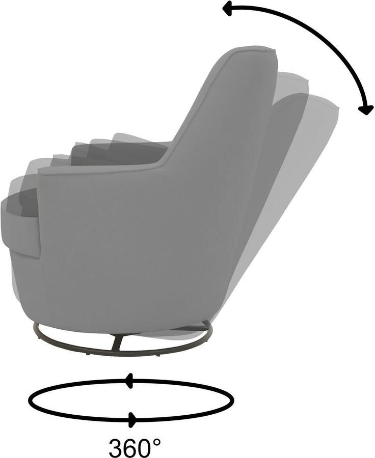 INOSIGN Draaibare fauteuil Hetty draaistoel met kantelfunctie en poef leesstoel armstoel (set 2 stuks) - Foto 4