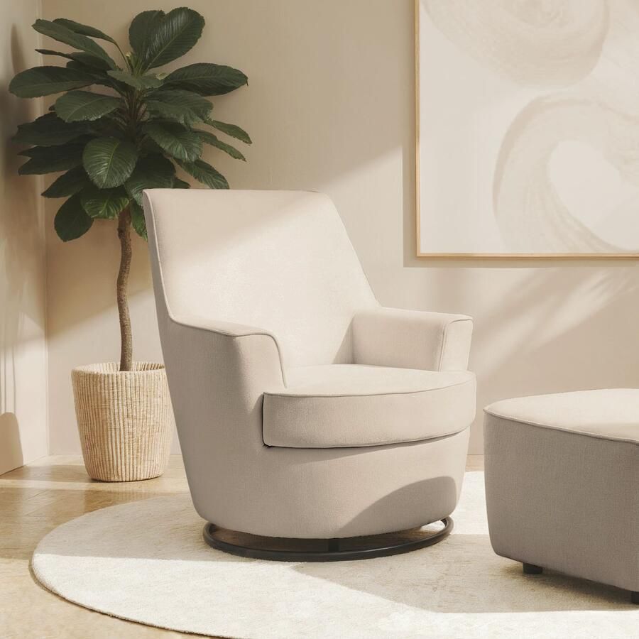 INOSIGN Draaibare fauteuil HETTY draaistoel met schommelfunctie leesstoel in cord en microvezel (1 stuk) - Foto 9