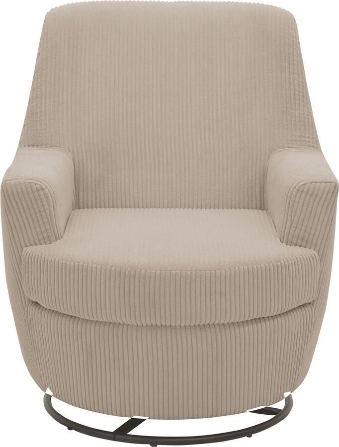 INOSIGN Draaibare fauteuil HETTY draaistoel met schommelfunctie leesstoel in cord en microvezel (1 stuk) - Foto 7