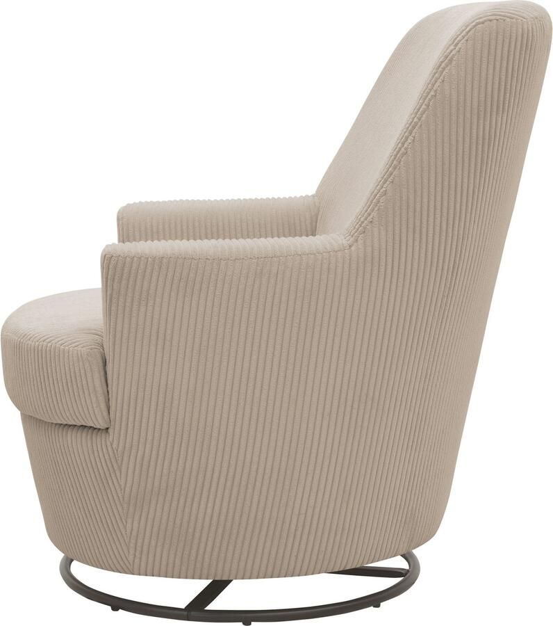 INOSIGN Draaibare fauteuil HETTY draaistoel met schommelfunctie leesstoel in cord en microvezel (1 stuk) - Foto 3