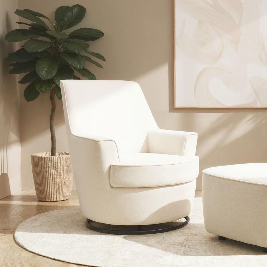 INOSIGN Draaibare fauteuil HETTY draaistoel met schommelfunctie leesstoel in cord en microvezel (1 stuk) - Foto 9