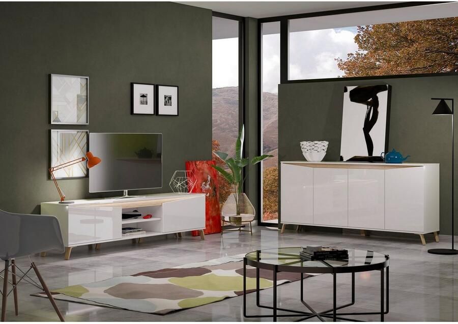 INOSIGN Dressoir ALADINO Breedte 184 cm compleet hoogglans zonder verlichting - Foto 2