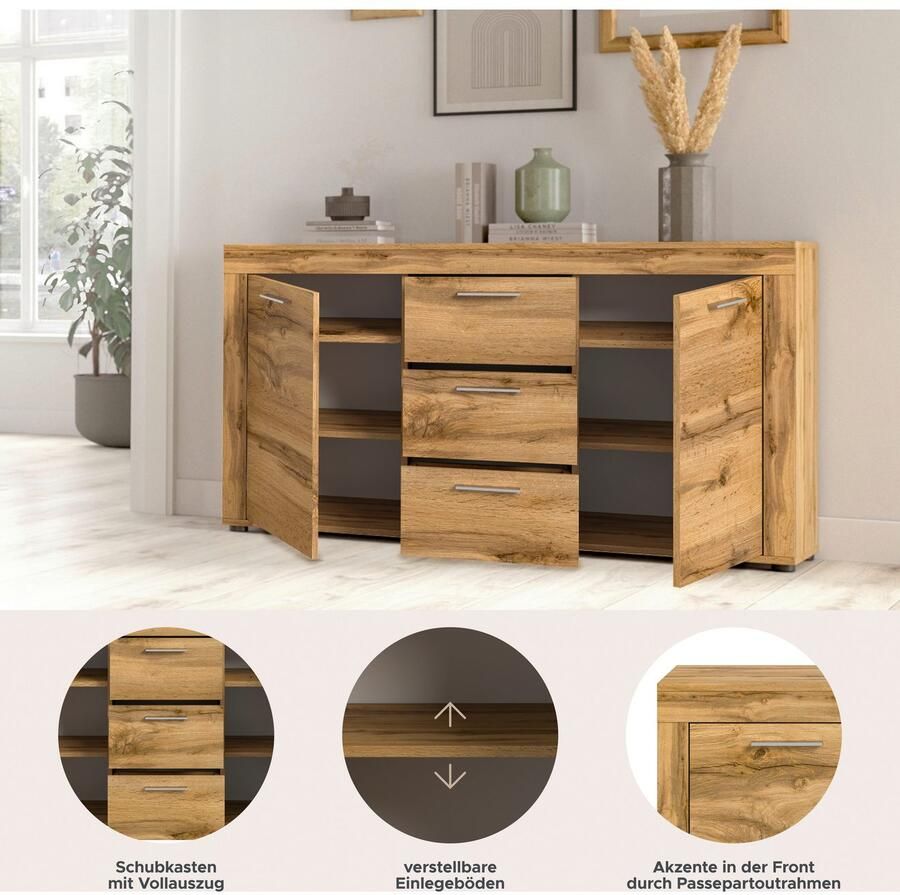 INOSIGN Dressoir Aosta breedte 125 cm in verschillende kleuruitvoeringen - Foto 3