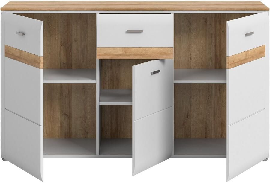 INOSIGN Dressoir Aska Breedte 150 cm Metalen grepen 3 Deuren 1 Lade 2 Planken (1 stuk) - Foto 4