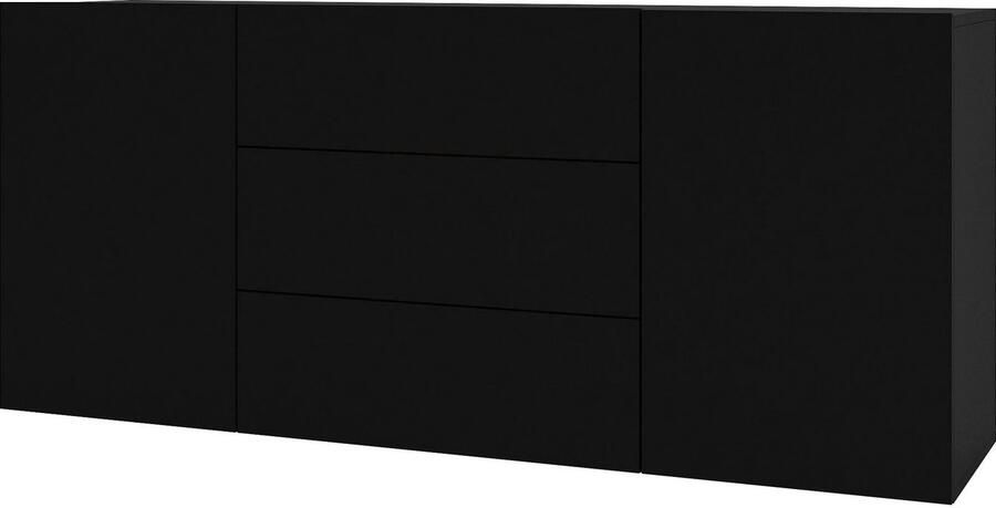 INOSIGN Dressoir Ava breedte 140 cm hangend en staand te monteren moderne grepless commode ladekast 2 deuren 3 lades - Foto 4