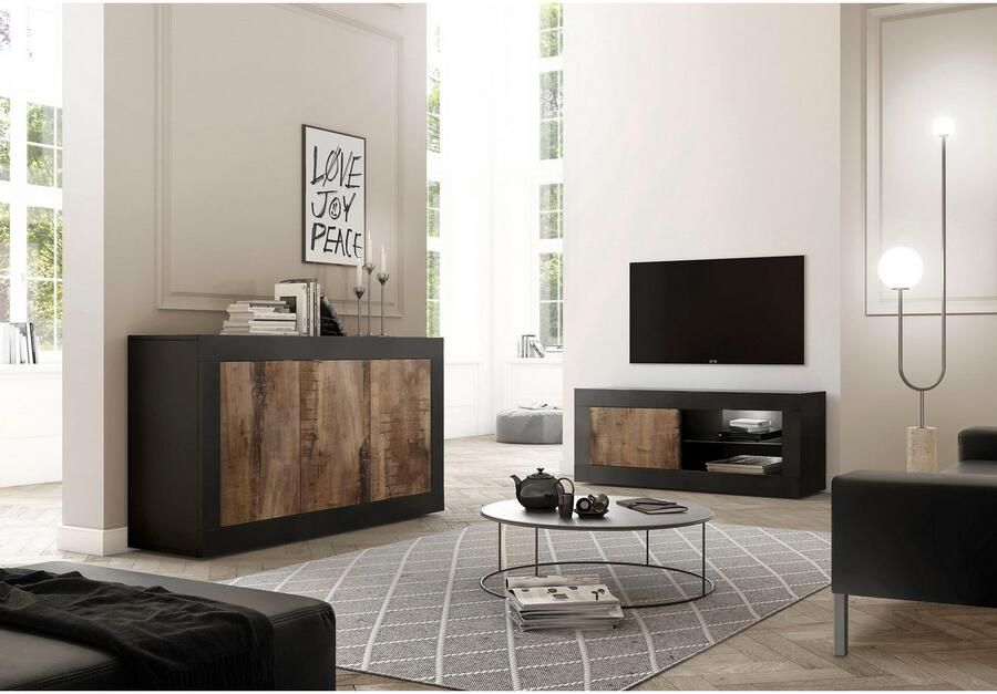 INOSIGN Dressoir Basis breedte 160 cm commode 3 deuren dressoir Metalen handgreep moderne frame-uitstraling veel opbergruimte kleurkeuze - Foto 3