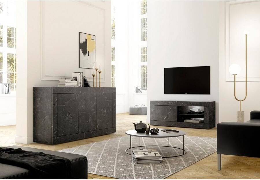 INOSIGN Dressoir Basis breedte 160 cm commode 3 deuren dressoir Metalen handgreep moderne frame-uitstraling veel opbergruimte kleurkeuze - Foto 2