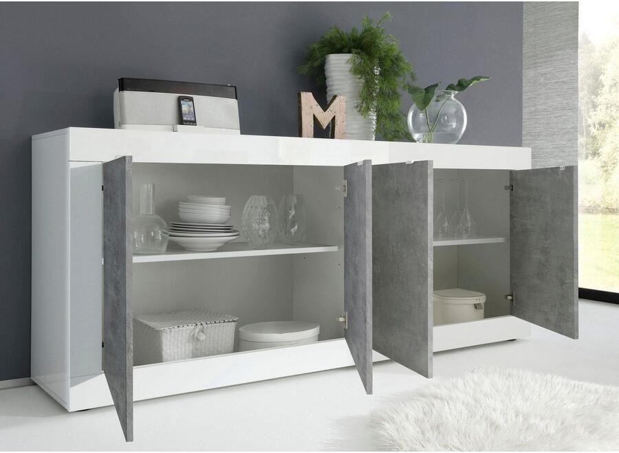 INOSIGN Dressoir Basis breedte 207 cm commode 4 deuren dressoir Metalen handgreep moderne frame-uitstraling veel opbergruimte kleurkeuze - Foto 2