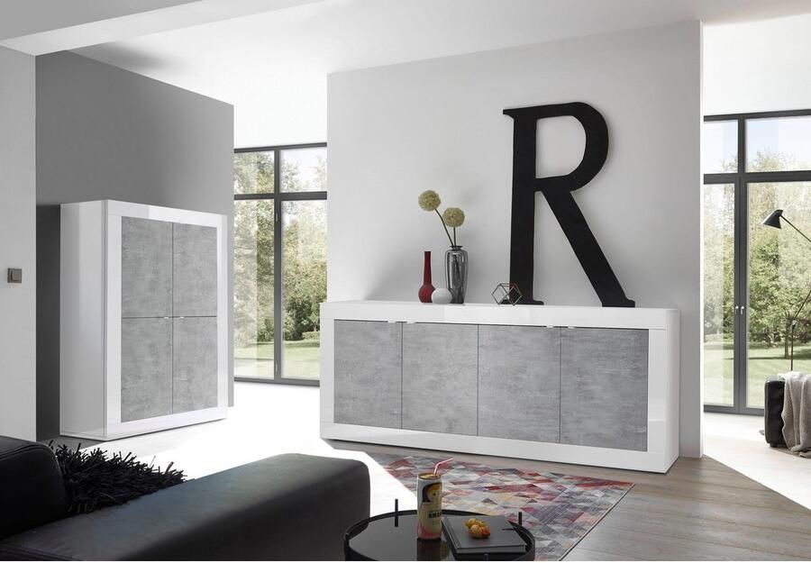 INOSIGN Dressoir Basis breedte 207 cm commode 4 deuren dressoir Metalen handgreep moderne frame-uitstraling veel opbergruimte kleurkeuze - Foto 3