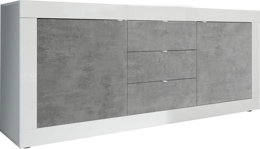 INOSIGN Dressoir Basis breedte 210 cm commode 2 deuren 3 lades dressoir Metalen handgreep moderne frame-uitstraling veel opbergruimte kleurkeuze - Foto 4