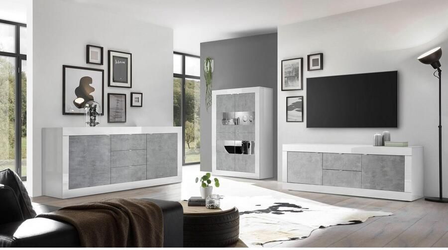 INOSIGN Dressoir Basis breedte 210 cm commode 2 deuren 3 lades dressoir Metalen handgreep moderne frame-uitstraling veel opbergruimte kleurkeuze - Foto 7