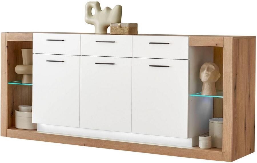 INOSIGN Dressoir Brixen moderne commode opberg element in eik Evoke decor Metalen grepen voldoende opbergruimte veelzijdig toepasbaar - Foto 6