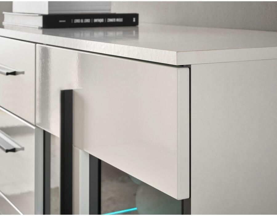 INOSIGN Dressoir Cantara moderne kast commode in Eiken Evoke of wit zwarte stanggreep voldoende opbergruimte veelzijdig inzetbaar - Foto 7