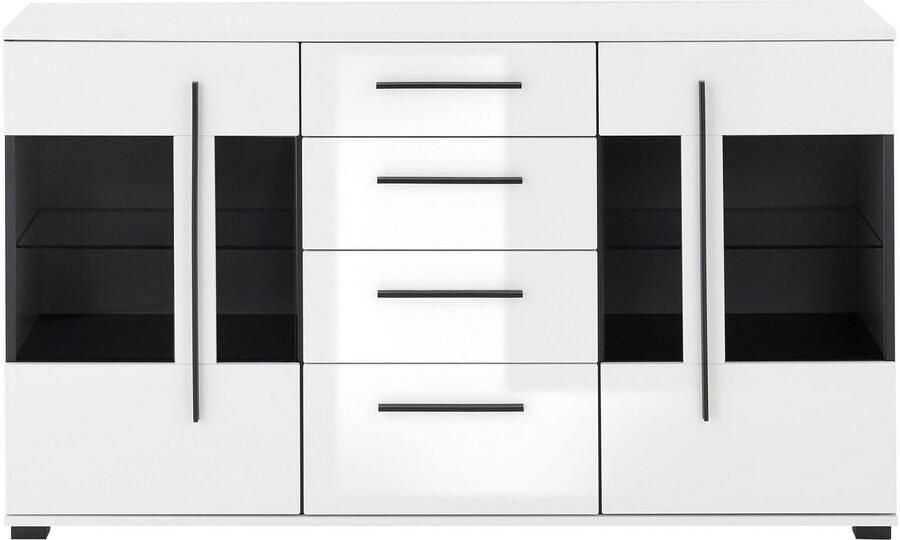 INOSIGN Dressoir Cantara moderne kast commode in Eiken Evoke of wit zwarte stanggreep voldoende opbergruimte veelzijdig inzetbaar - Foto 14