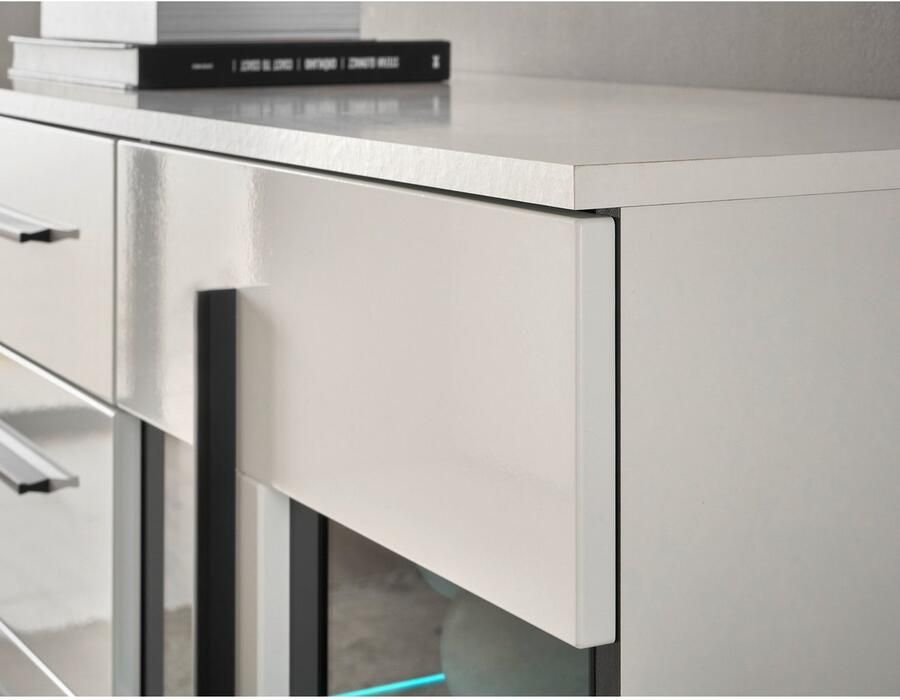 INOSIGN Dressoir Cantara moderne kast commode in Eiken Evoke of wit zwarte stanggreep voldoende opbergruimte veelzijdig inzetbaar - Foto 2