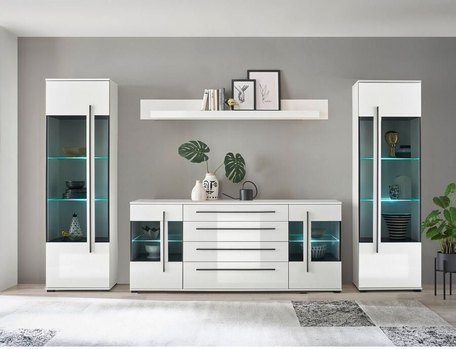 INOSIGN Dressoir Cantara moderne kast commode in Eiken Evoke of wit zwarte stanggreep voldoende opbergruimte veelzijdig inzetbaar - Foto 4