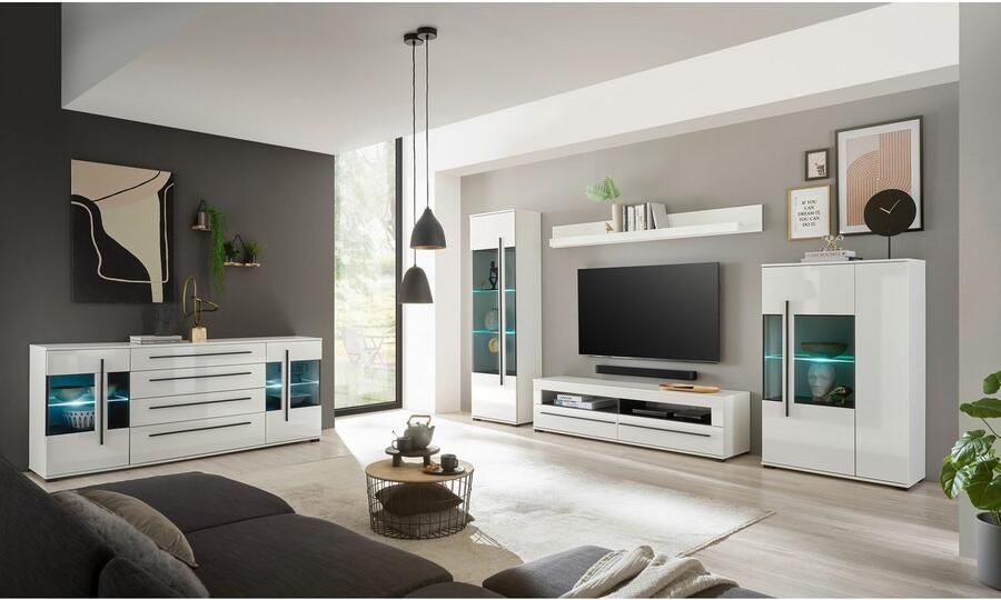 INOSIGN Dressoir Cantara moderne kast commode in Eiken Evoke of wit zwarte stanggreep voldoende opbergruimte veelzijdig inzetbaar - Foto 8