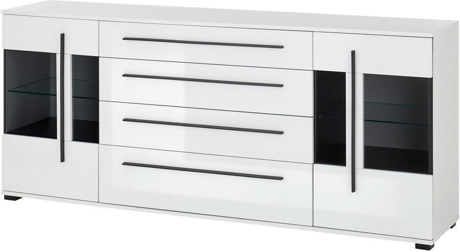 INOSIGN Dressoir Cantara moderne kast commode in Eiken Evoke of wit zwarte stanggreep voldoende opbergruimte veelzijdig inzetbaar - Foto 10