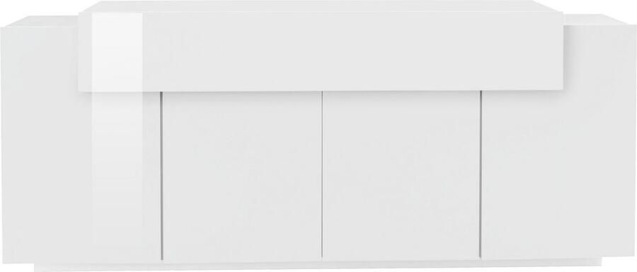 INOSIGN Dressoir Coro commode kast buffet greeploos met legplanken 1 klep 4 deuren dubbele diepte bxdxh 200x45x85 6 cm - Foto 5