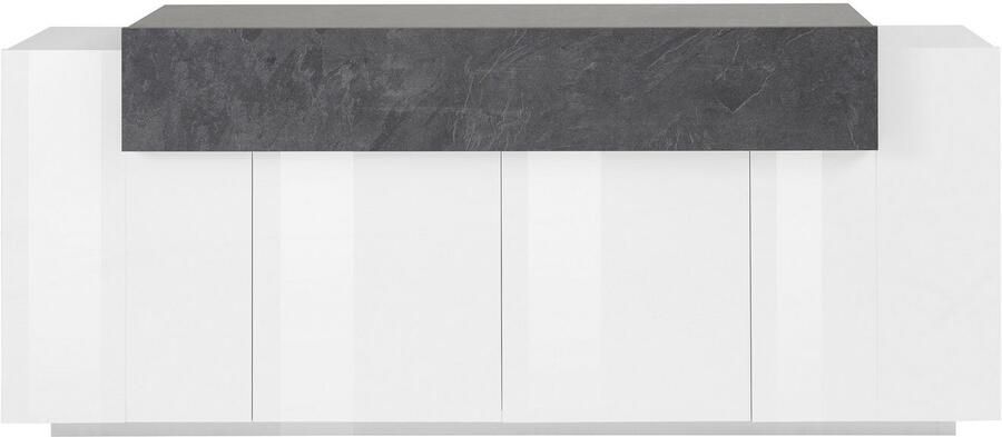 INOSIGN Dressoir Coro commode kast buffet greeploos met legplanken 1 klep 4 deuren dubbele diepte bxdxh 200x45x85 6 cm - Foto 7