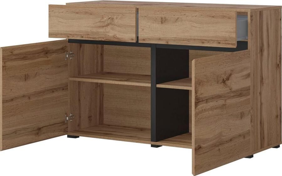 INOSIGN Dressoir Cross breedte 119 5 cm moderne greeploze kast 2 deuren 2 laden - Foto 5