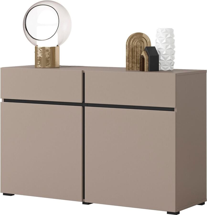 INOSIGN Dressoir Cross breedte 119 5 cm moderne greeploze kast 2 deuren 2 laden