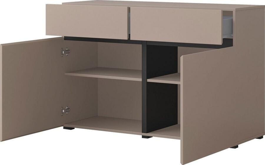 INOSIGN Dressoir Cross breedte 119 5 cm moderne greeploze kast 2 deuren 2 laden - Foto 5
