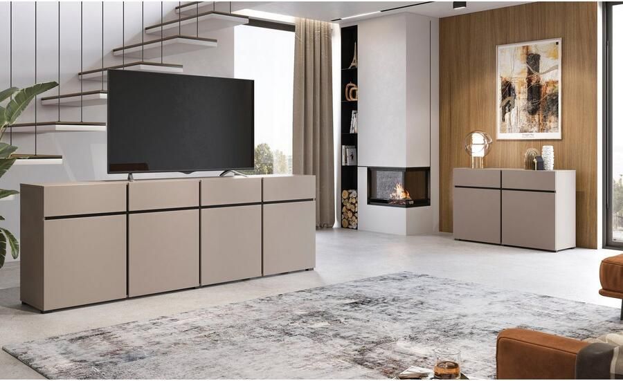 INOSIGN Dressoir Cross breedte 225 cm moderne greeploze ladekast 4 deuren 4 laden - Foto 4