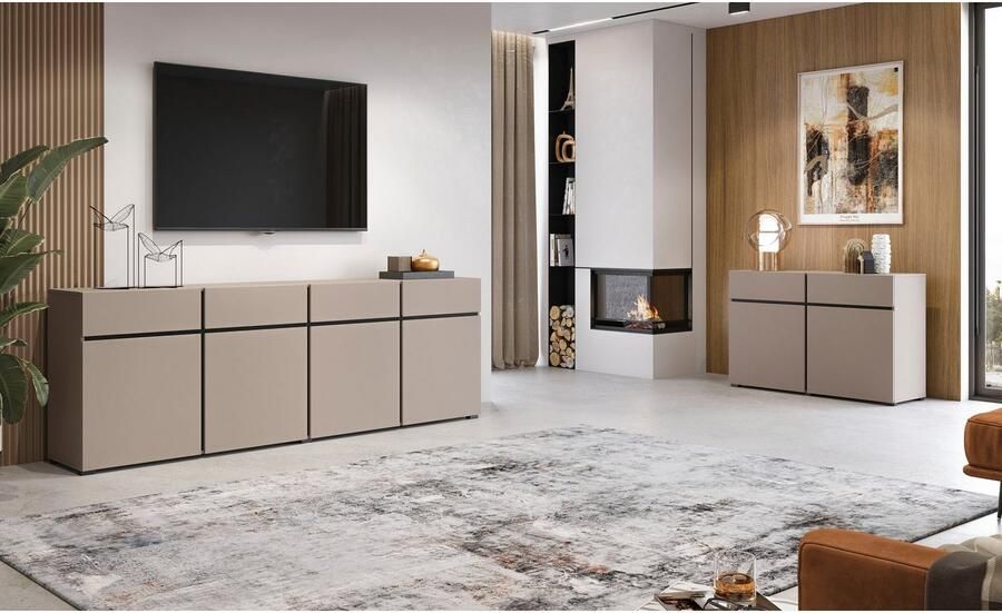 INOSIGN Dressoir Cross breedte 225 cm moderne greeploze ladekast 4 deuren 4 laden - Foto 3