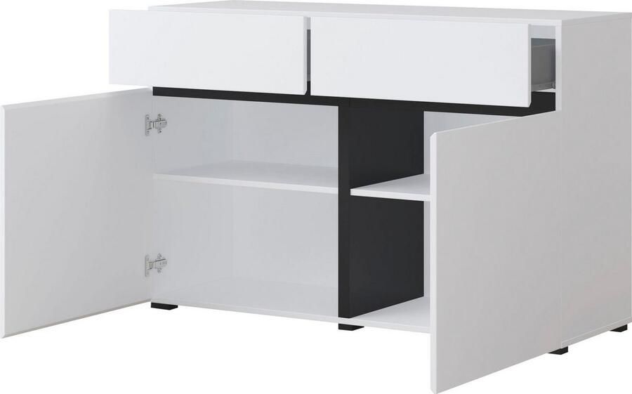 INOSIGN Dressoir Cross breedte 119 5 cm moderne greeploze kast 2 deuren 2 laden - Foto 5
