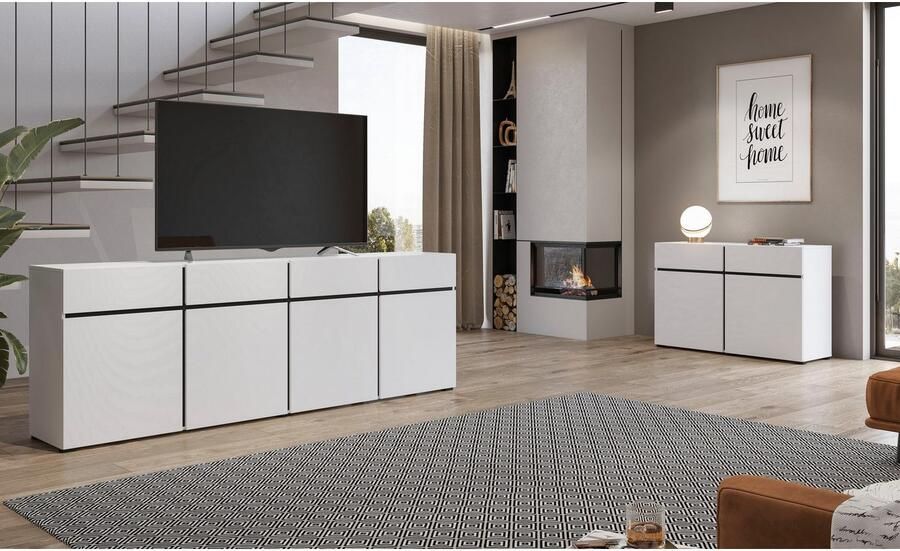INOSIGN Dressoir Cross breedte 119 5 cm moderne greeploze kast 2 deuren 2 laden - Foto 6