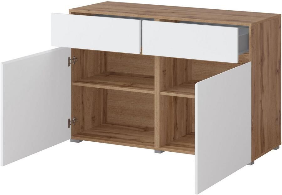 INOSIGN Dressoir Cross breedte 119 5 cm moderne greeploze kast 2 deuren 2 laden - Foto 4