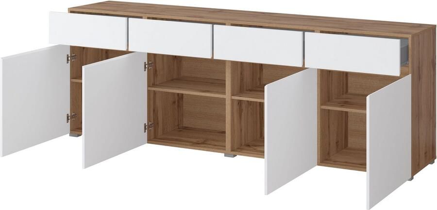 INOSIGN Dressoir Cross breedte 225 cm moderne greeploze ladekast 4 deuren 4 laden - Foto 5