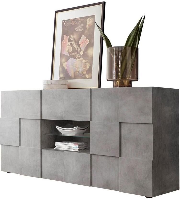 INOSIGN Dressoir Dama Breedte 181 Commode 2 deuren en 2 lades Dressoir Front in 3D-uiterlijk veel opbergruimte verschillende kleuren