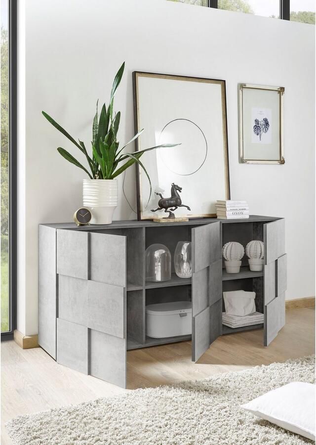 INOSIGN Dressoir Dama Breedte 181 Commode 3 deuren Dressoir Front in 3D-uiterlijk veel opbergruimte verschillende kleuren - Foto 3