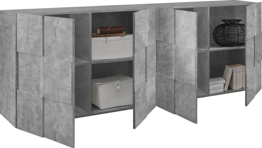 INOSIGN Dressoir Dama Breedte 241 dressoir 4 deuren dressoir Front in 3D-uiterlijk veel opbergruimte verschillende kleuren - Foto 5