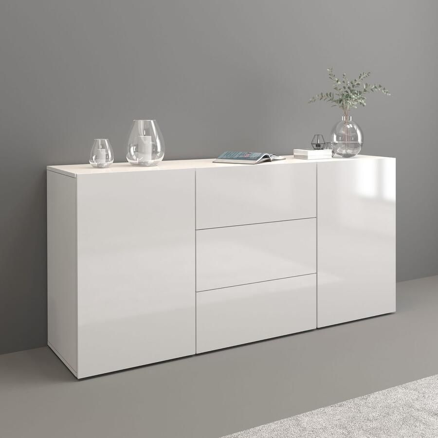 INOSIGN Dressoir Egypt Ladekast Kast Buffet greeploos 2 deuren 3 lades volledig hoogglans gelakt breedte 160 - Foto 4