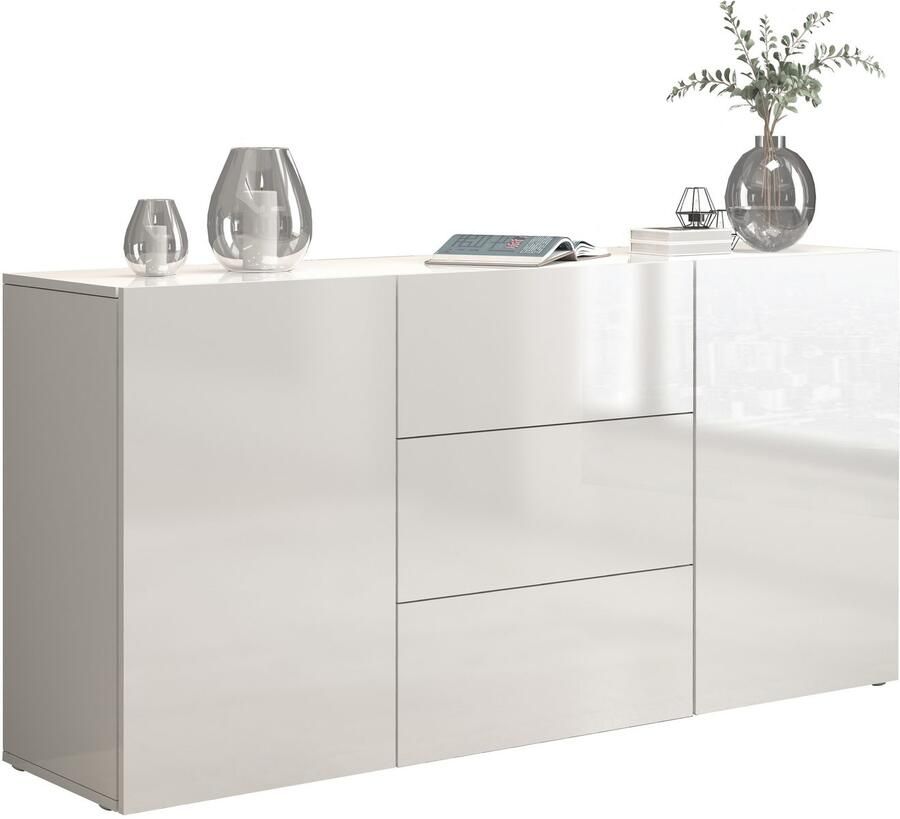 INOSIGN Dressoir Egypt Ladekast Kast Buffet greeploos 2 deuren 3 lades volledig hoogglans gelakt breedte 160 - Foto 9